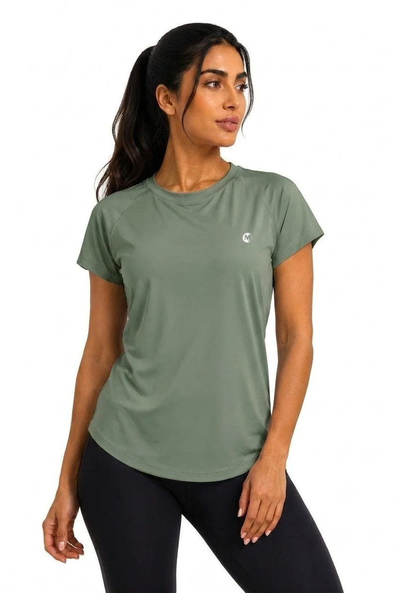Moveletix Women's Training Short Sleeve T-Shirt Green Soft