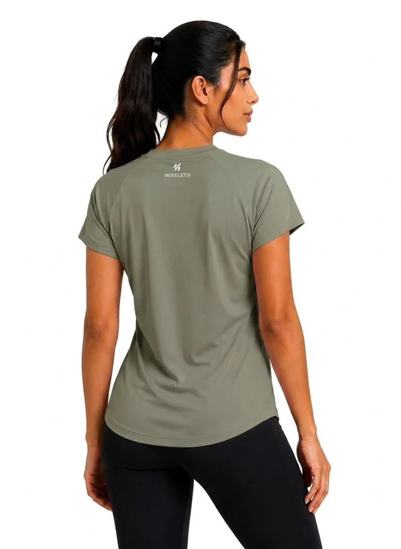 Moveletix Women's Training Short Sleeve T-Shirt Green Soft
