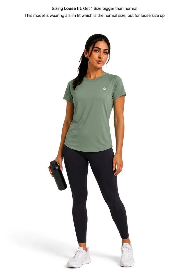Moveletix green Women's Training Short Sleeve T-Shirt Green Soft for Women | Best Price UAE