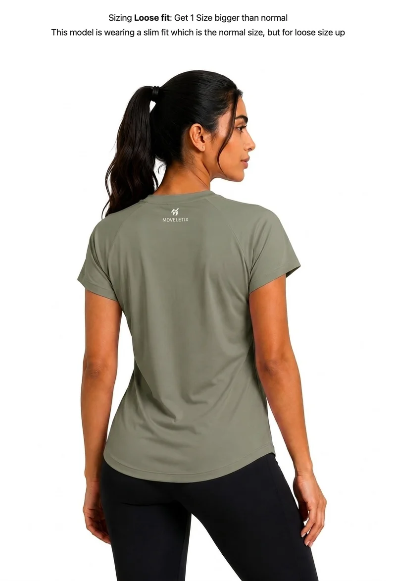 Moveletix Women's Training Short Sleeve T-Shirt Green Soft