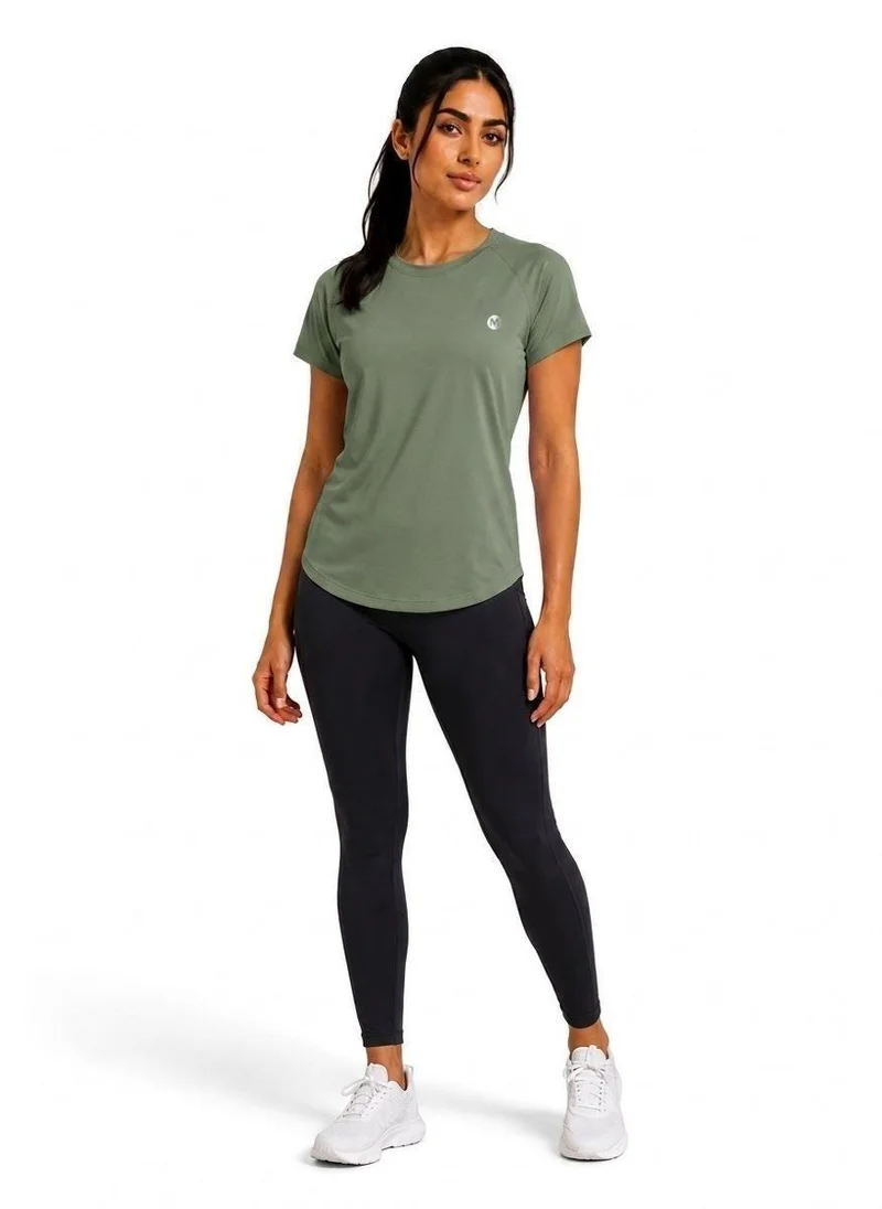 Moveletix green Women's Training Short Sleeve T-Shirt Green Soft for Women | Best Price UAE