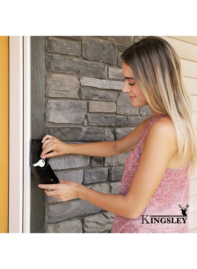 Kingsley Key Realtor Lock Box - Guard-a-Key, Secure Weatherproof Key Box Wall Mount for Indoors and Outdoors, 4 Digit Resettable Combination Code, Large Capacity for Storing Spare Keys - Image 2