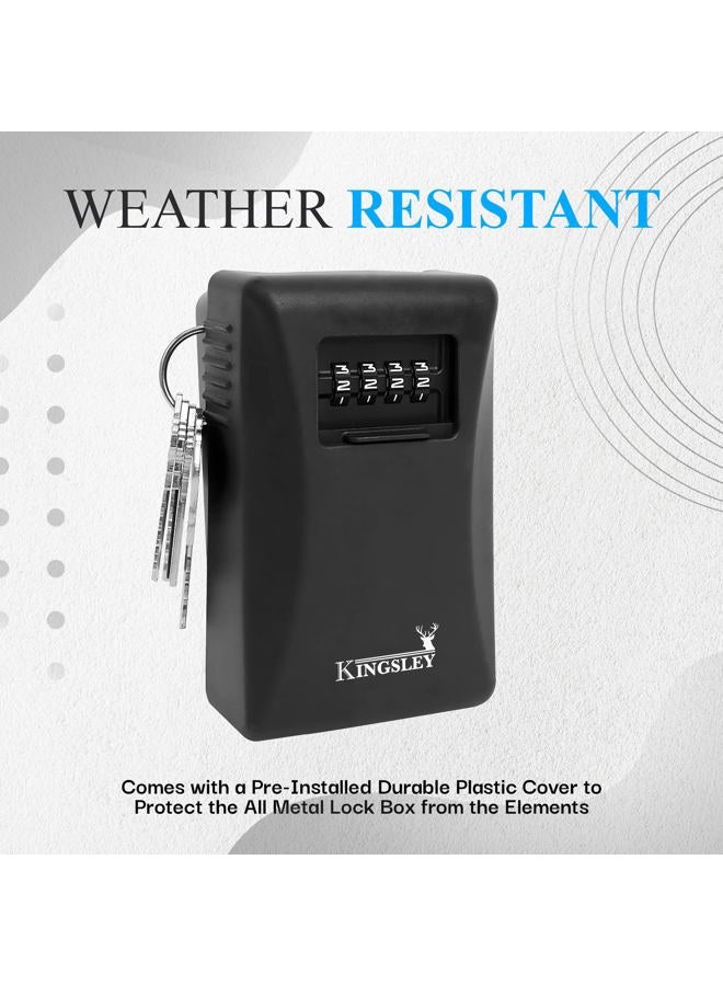 Kingsley Key Realtor Lock Box - Guard-a-Key, Secure Weatherproof Key Box Wall Mount for Indoors and Outdoors, 4 Digit Resettable Combination Code, Large Capacity for Storing Spare Keys - Image 4