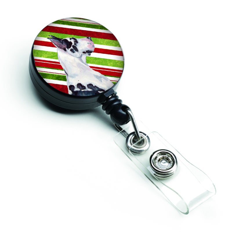 ""Caroline's Treasures Great Dane Candy Cane Holiday Christmas Retractable Badge Reel  Multicolor (LH9236BR)""