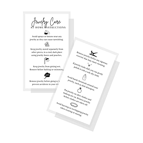 Lashicorn Jewelry Care Instruction Card | 50 Pack | 2" x 3.5" inches Business Card Size | Jewelry Maker Care Card to Include with Handmade Jewelry Items - Image 1