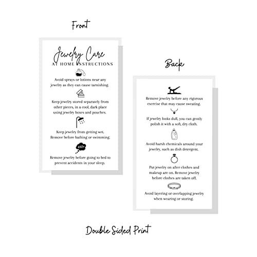Lashicorn Jewelry Care Instruction Card | 50 Pack | 2" x 3.5" inches Business Card Size | Jewelry Maker Care Card to Include with Handmade Jewelry Items - Image 3