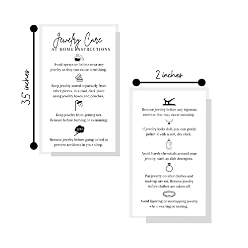 Lashicorn Jewelry Care Instruction Card | 50 Pack | 2" x 3.5" inches Business Card Size | Jewelry Maker Care Card to Include with Handmade Jewelry Items - Image 2