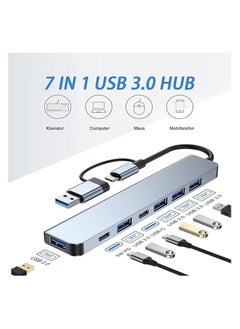 Generic USB C 3.0 Hub, 7-in-2 Multi-Port Adapter with 3.0/100W PD Charging & 4 USB 2.0 Ports, Compatible with Laptops, Tablets, Windows, Gray  - Image 3