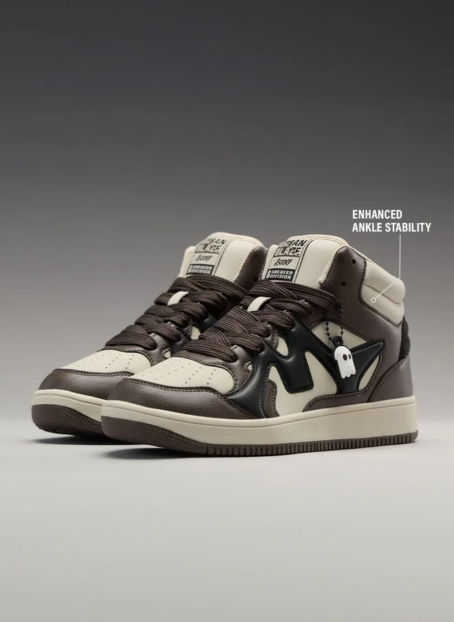 The Souled Store  The Souled Store Women UBZ Ascend Mocha Colourblocked Mid Top Sneakers  | Best Price UAE