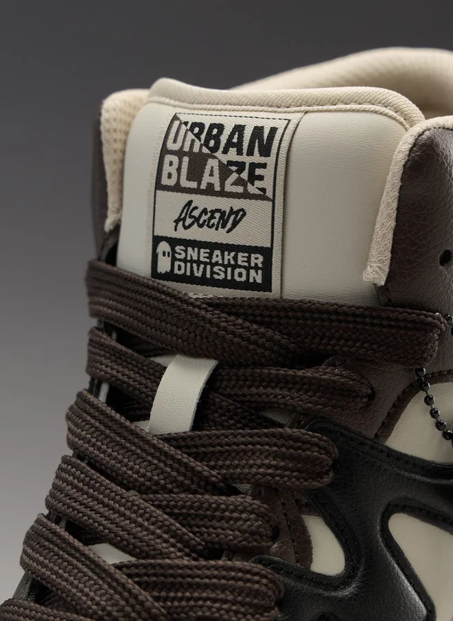 The Souled Store  The Souled Store Women UBZ Ascend Mocha Colourblocked Mid Top Sneakers  | Best Price UAE