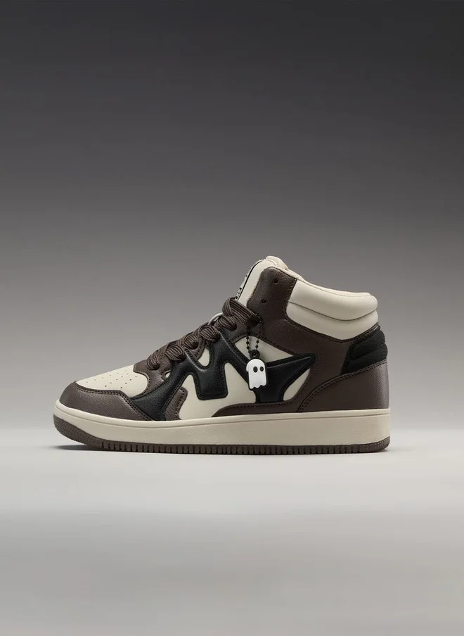 The Souled Store Women UBZ Ascend Mocha Colourblocked Mid Top Sneakers