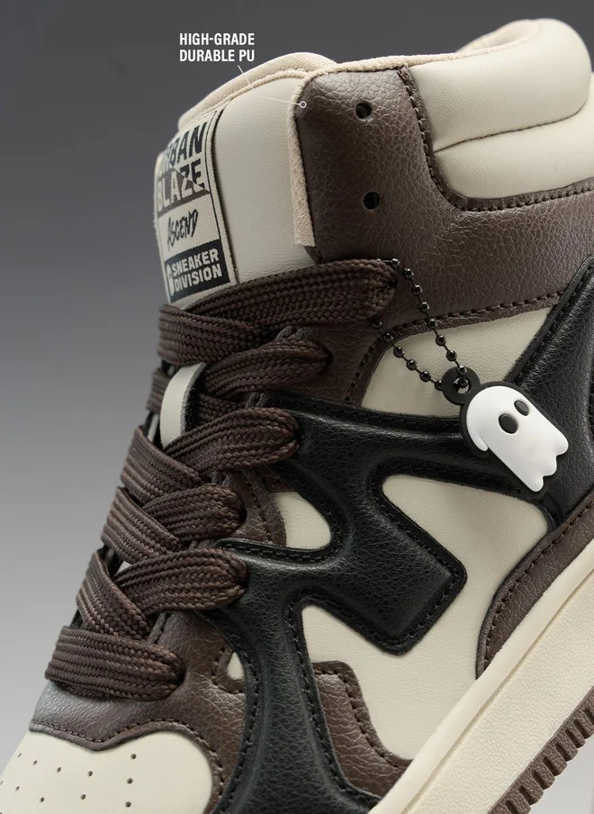 The Souled Store  The Souled Store Women UBZ Ascend Mocha Colourblocked Mid Top Sneakers  | Best Price UAE