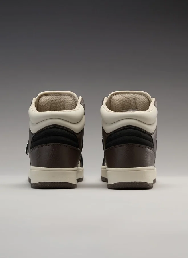 The Souled Store  The Souled Store Women UBZ Ascend Mocha Colourblocked Mid Top Sneakers  | Best Price UAE
