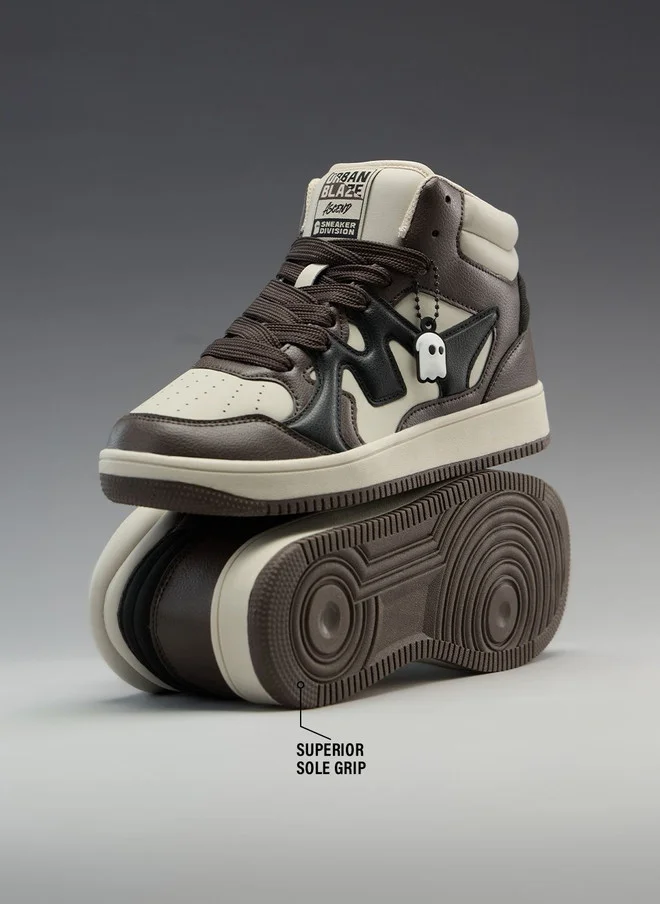 The Souled Store  The Souled Store Women UBZ Ascend Mocha Colourblocked Mid Top Sneakers  | Best Price UAE