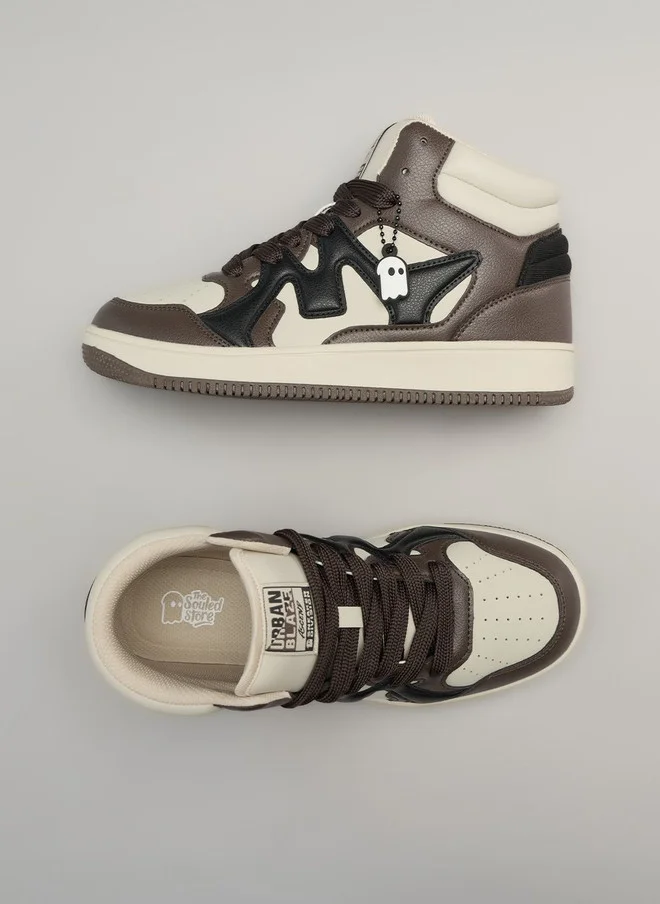 The Souled Store  The Souled Store Women UBZ Ascend Mocha Colourblocked Mid Top Sneakers  | Best Price UAE