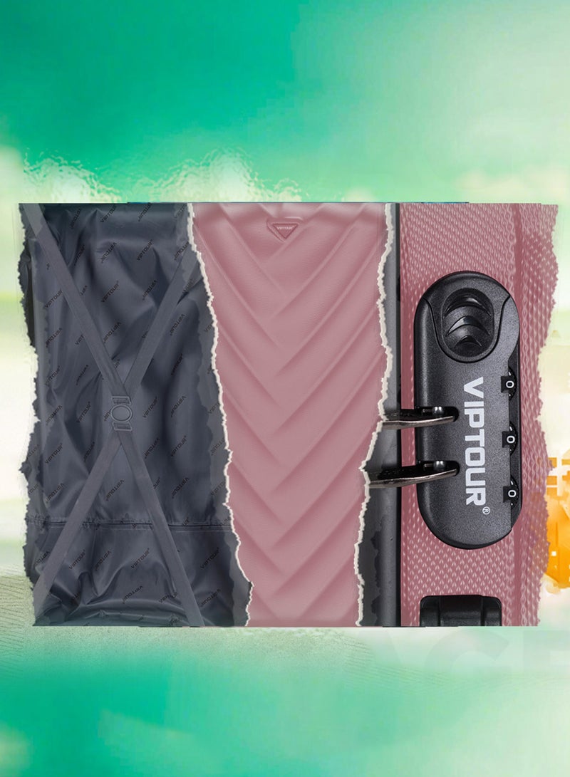 فيبتور طقم حقائب سفر بعجلات صلبة مكون من 3 قطع مصنوع من مادة ABS، 4 عجلات دوارة هادئة بزاوية 360 درجة، حقيبة سفر مزودة بقفل برقم سري، صغيرة (2.5 كجم)، متوسطة (3 كجم)، كبيرة (3.8 كجم) (20 بوصة / 24 بوصة / 28 بوصة) - Image 4