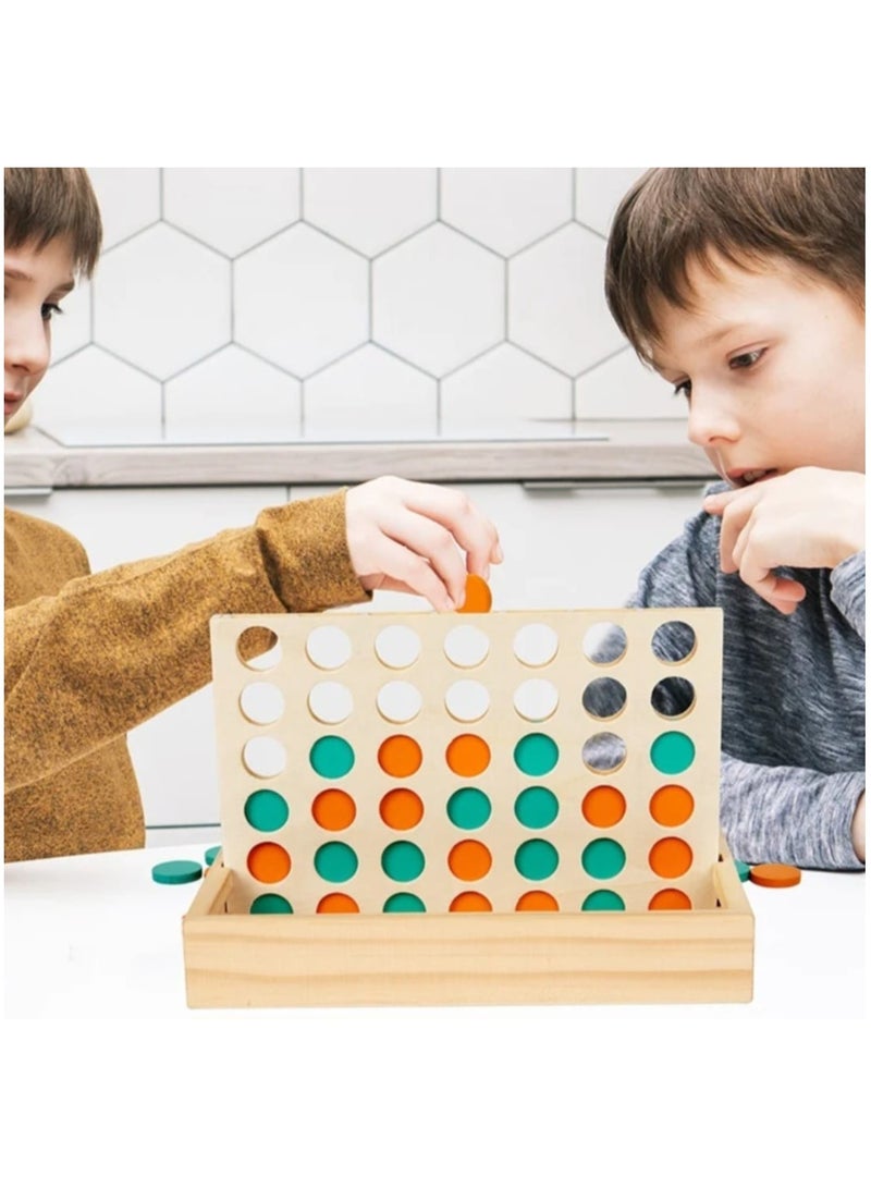 i diD Game of Wooden Connect 4  in A Row Game for Children and adults, Birthday Gift Family Fun Toy Travel Board Game|Toys & Hobbies | Games - Image 3