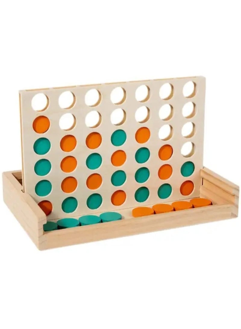 i diD Game of Wooden Connect 4  in A Row Game for Children and adults, Birthday Gift Family Fun Toy Travel Board Game|Toys & Hobbies | Games - Image 2