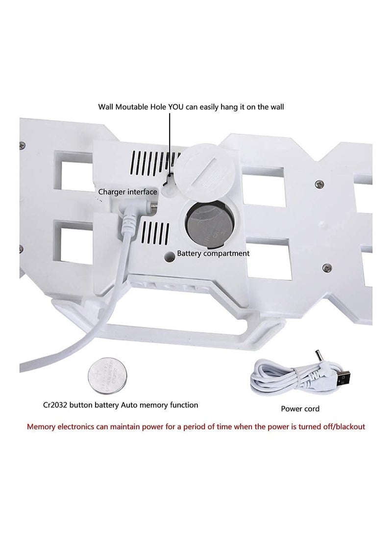 أنمي ساعة المنبه الرقمية، رقم مؤشر الحائط ساعة الوقت مع 3 مستويات سطوع ضبط تلقائي، عرض درجة الحرارة - Image 5