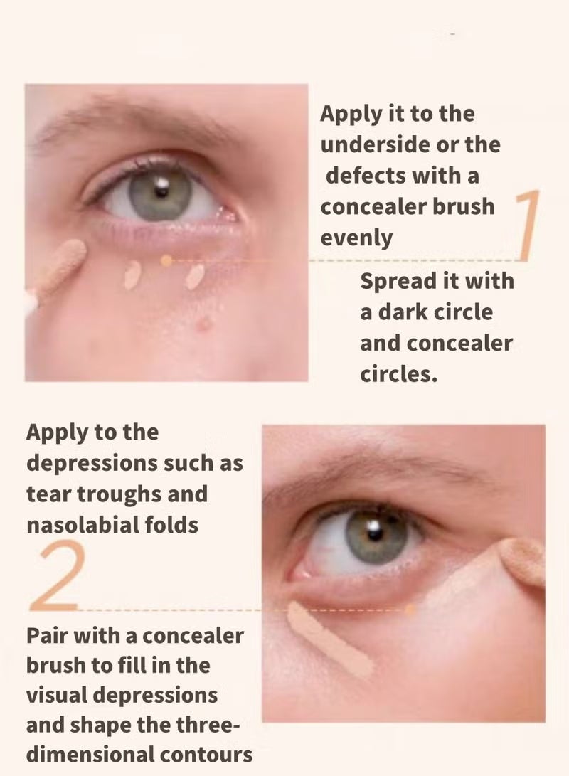 أورجلاس كونسيلر فانيش إيربراش من آور غلاس. كونسيلر خفيف الوزن ومقاوم للماء لإطلالة طبيعية مُنفَّذة بالهواء. (لون بني فاتح) - Image 4