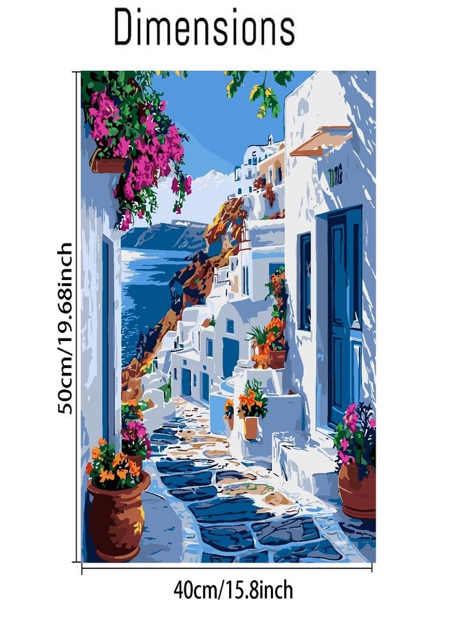 Mrnsiet Paint by Number for Adults Beginners, Easy Seaside Town Paint by Numbers Kits on Canvas, Coastal City Oil Painting Kits Adults' Paint-by-Number Kits for Home Wall Decor 16x20 Inch - Image 4