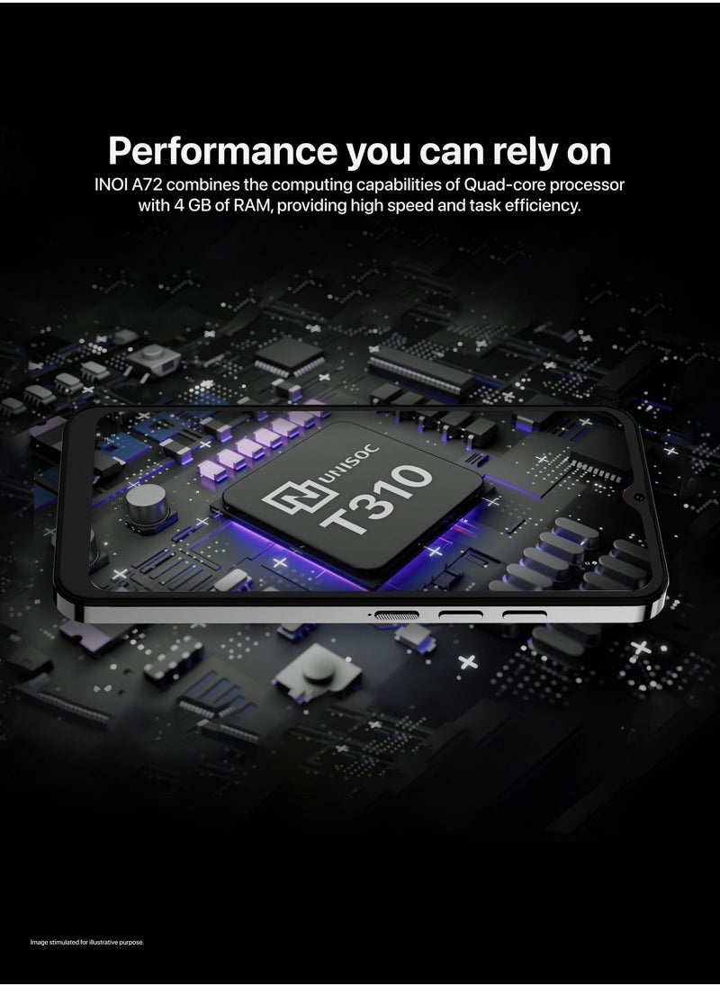 INOI - A72 4G LTE, 4GB RAM + 128GB, NFC, 6.5 Inch, IPS HD+ Display, Triple Camera, Deep Purple, Middle East Version - Image 1