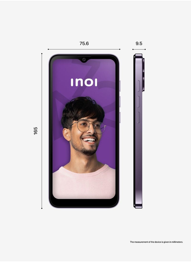 INOI - A72 4G LTE, 4GB RAM + 128GB, NFC, 6.5 Inch, IPS HD+ Display, Triple Camera, Deep Purple, Middle East Version - Image 1