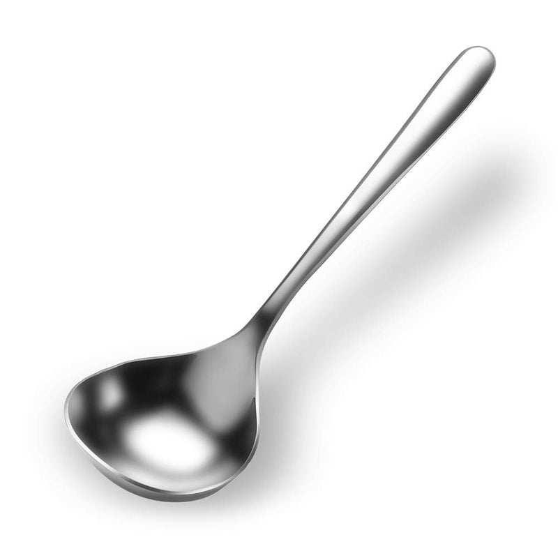 Qualizon Qualizon 188 Stainless Steel Mini Ladle Deep Soup Spoon Large Serving Spoon Ramen Spoon  67inch Short Handle 
