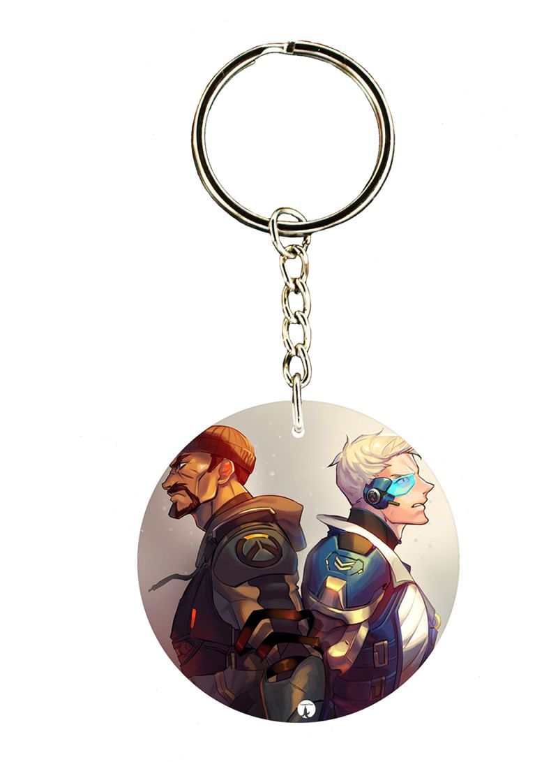 Video Game Overwatch Double Side Printed Keychain