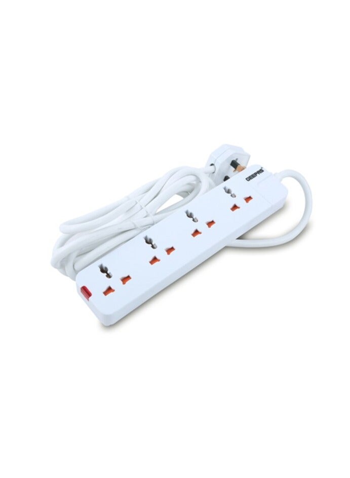 Geepas 5 Way Extension Socket 13A - Extension Lead Strip With LED Indicators | Extra Long Cord With Over Current Protected | Ideal For All Electronic Devices - Image 3