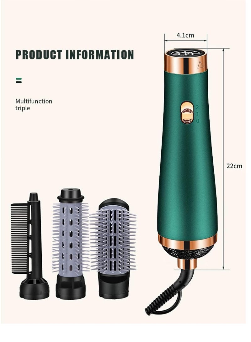 TIGER 3 in 1 Hair Dryer Brush Hot Tools Blow Dryer Brush Hair Brush Blow Dryer Professional Multi-Functional Styling Tools & Appliances Women Curling Hair Straight Hairdryer (ST01, Green) - Image 4