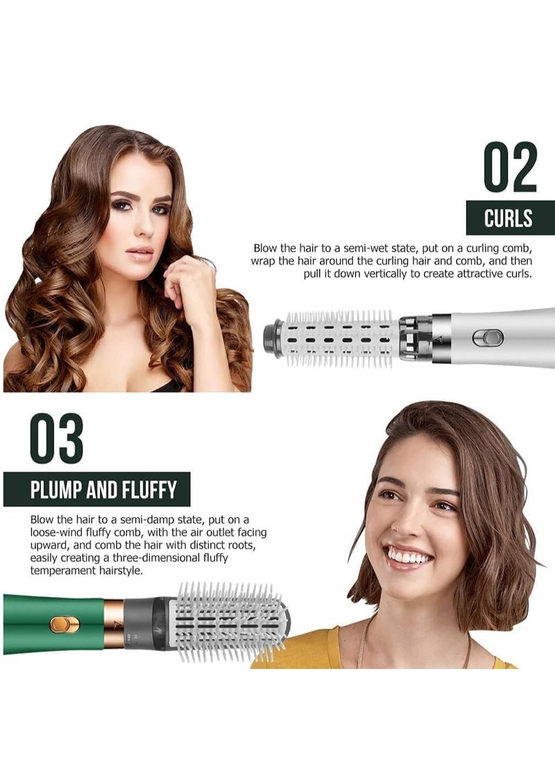 TIGER 3 in 1 Hair Dryer Brush Hot Tools Blow Dryer Brush Hair Brush Blow Dryer Professional Multi-Functional Styling Tools & Appliances Women Curling Hair Straight Hairdryer (ST01, Green) - Image 2