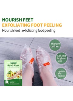 efero Foot Peeling and Exfoliating Mask, Dead Skin Removing Sock - Avocado  - Image 4