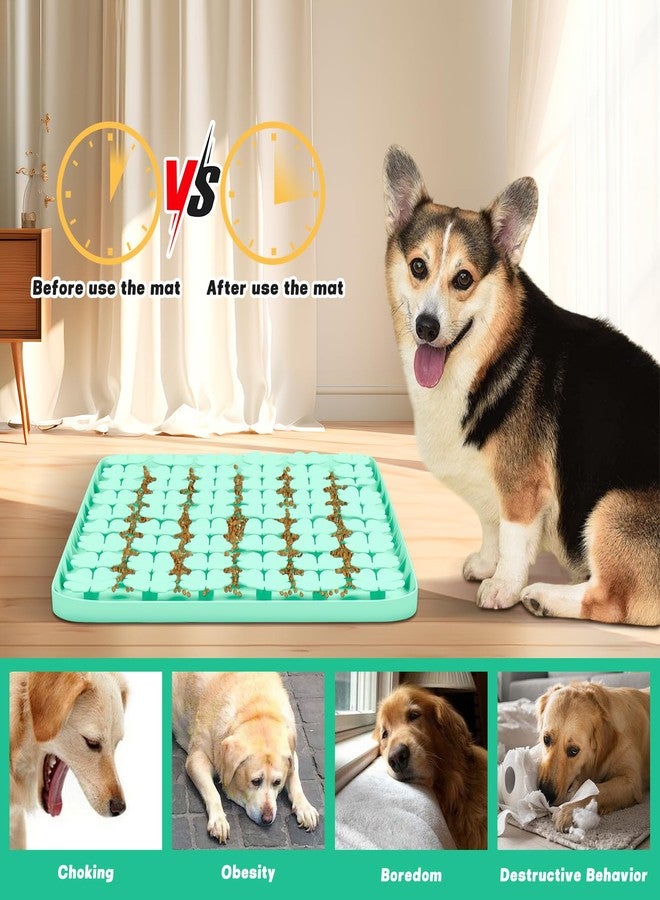Bartuke Dog Lick Mat, 23.6"x 15.7" Large Silicone Snuffle Mat with Suction Cups, Slow Feeder for Small Medium Large Dogs Slow Eating, Boredom Reducer (Blue) - Image 2