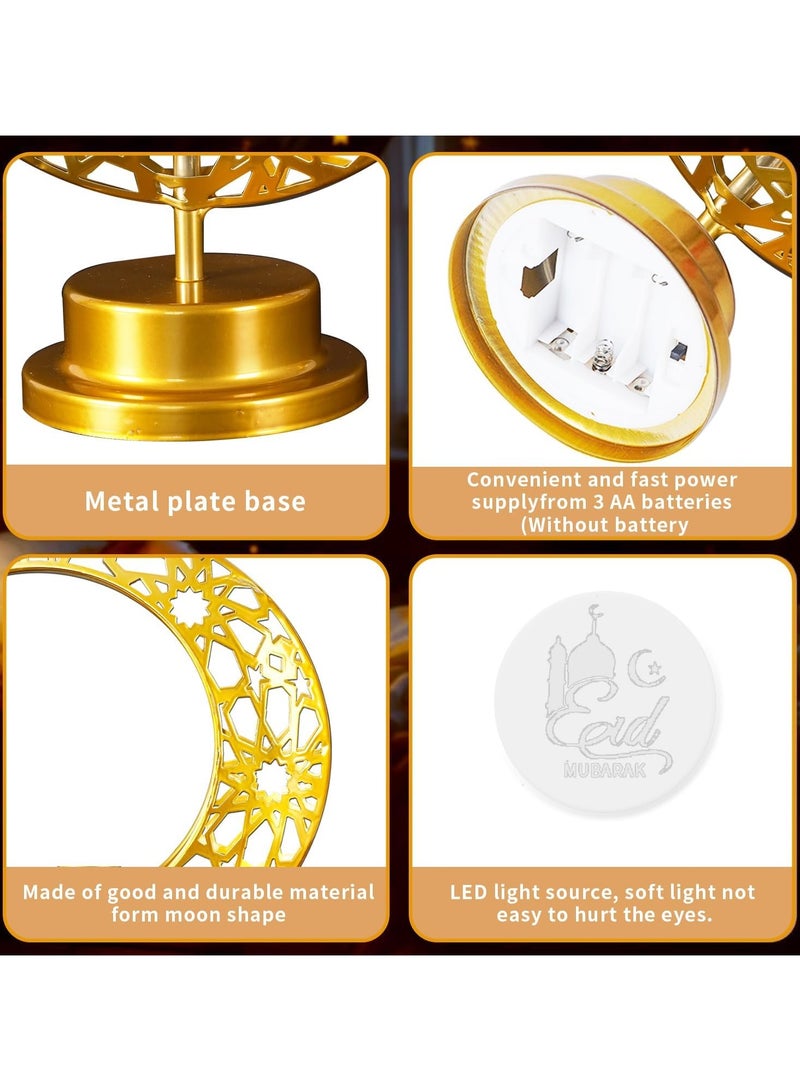 DubaiGallery Light up Indoor Decoration White Stand Star & Moon– Ramadan Eid-ul-Fitr Eid al-Adha Kareem Decoration/Battery Operated - Image 4