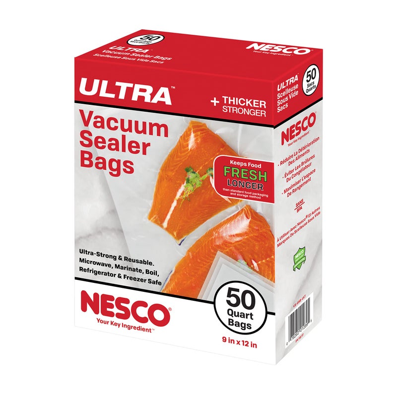 Nesco Heavy Duty Vacuum Sealer Bags Quart 50 count