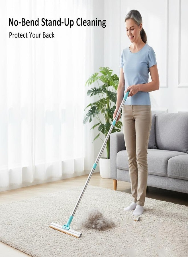 Gecauoea Carpet Rake for Pet Hair Removal 3-Section Dog Hair Remover Broom for Couch, Rug Fluffer for Matted Carpet, Reusable Tool for Furniture, Stairs & Car Interiors - Image 2