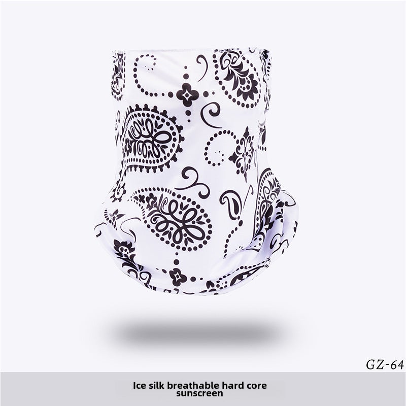 Generic Ice Silk Cycling Neck Gaiter Breathable Sunshade GZ-64 white cashew nuts