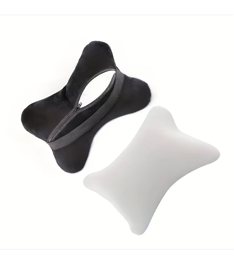 Black Sport Style Car Seat Belt Shoulder Protectors And Headrest Cushions Soft Plush - Image 4