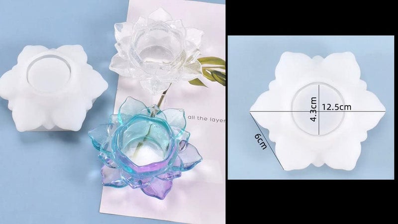 Silicone Resin Lotus Candle Mould Tealight Candle Mould Epoxy Resin Art  - Image 2