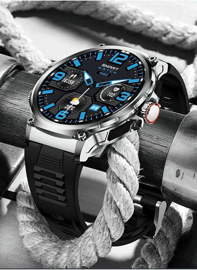 RollsTimi  1.85" Round HD Luxury Smart Watch for Men,710mAh Powerfull Battery, Tactical Fitness Tracker, Smartwatch for Android iOS, Black  - Image 3