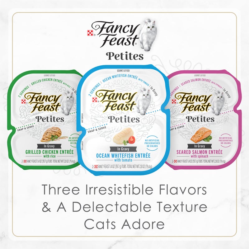 Fancy Feast Purina Fancy Feast Gourmet Wet Cat Food Variety Pack, Petites Gravy Collection, break-apart tubs, 24 servings - (Pack of 12) 2.8 oz. Tubs - Image 2