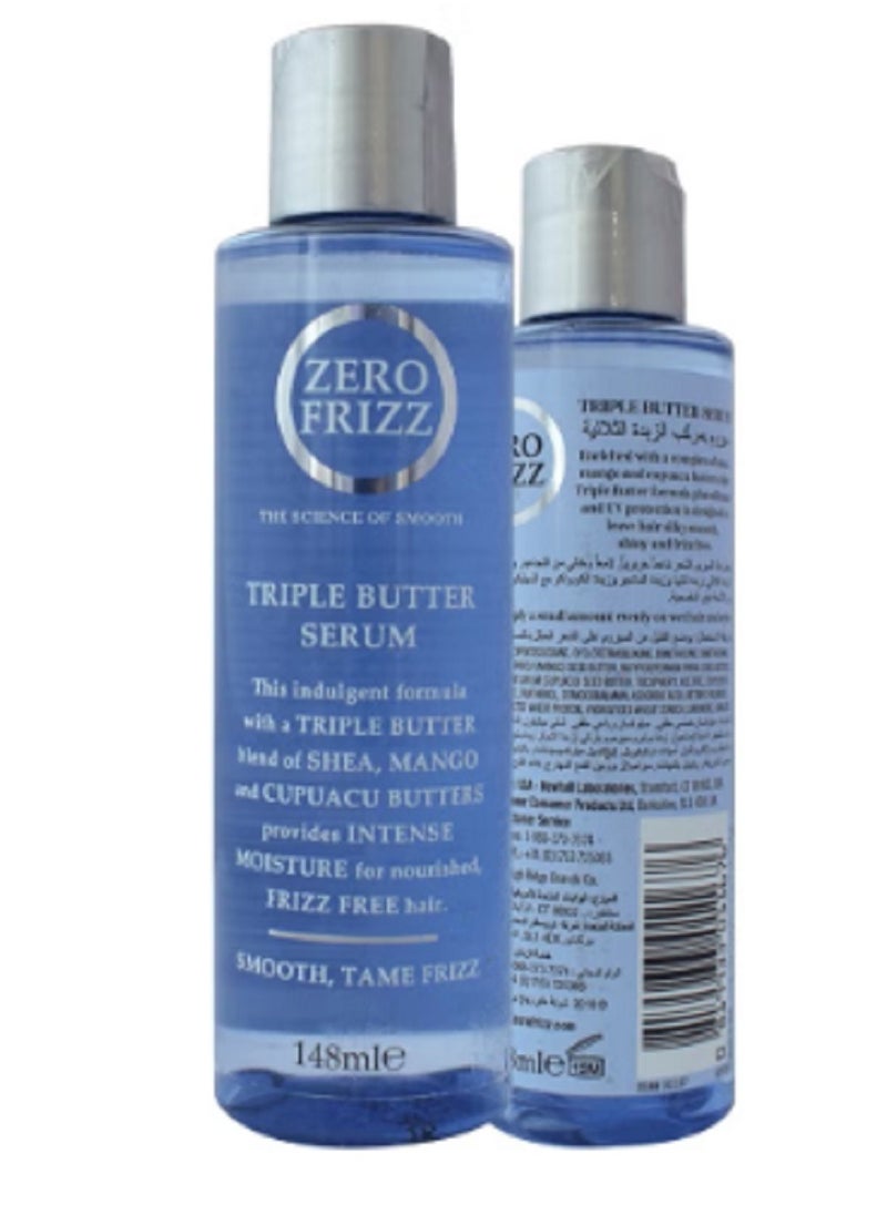Zero Frizz Triple Butter Serum For Hair Smoothing, Taming And Frizz Control 148ml  - Image 3