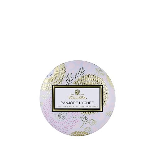 Voluspa Panjore Lychee Petite Tin Candle , 4 Ounces - Image 1