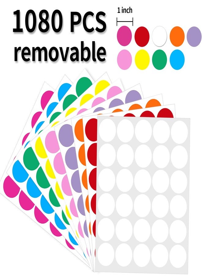 Yeachlaing 1 Inch Removable Color-Coding Labels,Writable Not Blurry,9 Colors,1080 Labels - Image 2