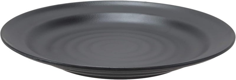 Ebros Gift Ebros Contemporary Tao Swirl Design Round 975 Diameter Matte Black Jade Melamine Large Dinner Plates Pack Of 6 Set For Home Kitchen Modern Dining Restaurant Supply - Image 2