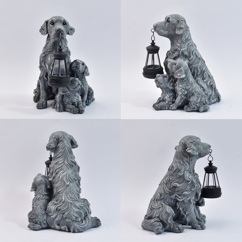 Creative Resin Simulation Golden Retriever Statue Solar Light for Garden Corridor Home Decor Lamp - Image 4