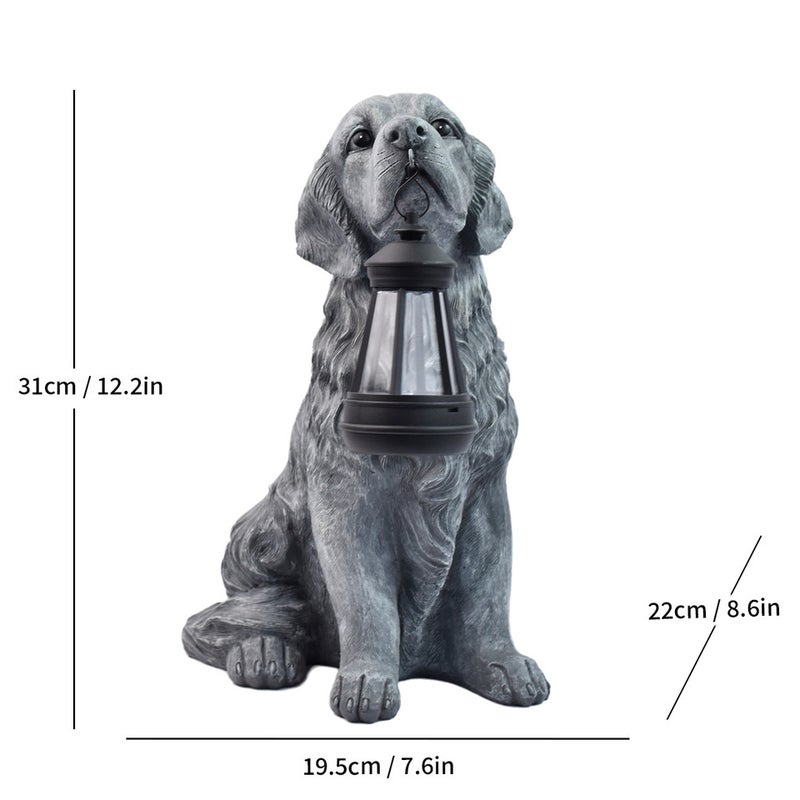 Creative Resin Simulation Golden Retriever Statue Solar Light for Garden Corridor Home Decor Lamp - Image 1
