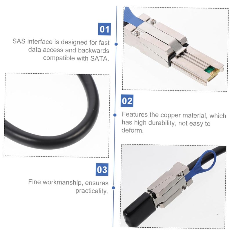 كابل نقل بيانات عالي السرعة من Mini SAS SFF-8088 إلى SFF-8088 بطول 0.5 متر، ذو 26 سنًا داخليًا، لأنظمة تخزين الخوادم ووحدات تحكم مصفوفات الأقراص - Image 3