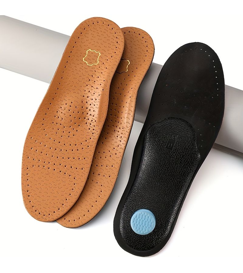 Genuine Leather Arch Support Insole With TPU Arch Clamp And Heel Cushion Breathable Anti Slip Dress Shoe Insole For Men And Women Black EUR 37 38 245 Mm - Image 5